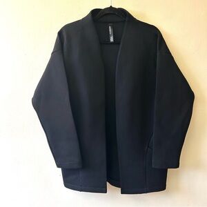 Mondetta black knit open front cardigan with pockets size large